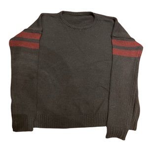 Brandy Melville Navy & Burgundy Arm Striped Sweater